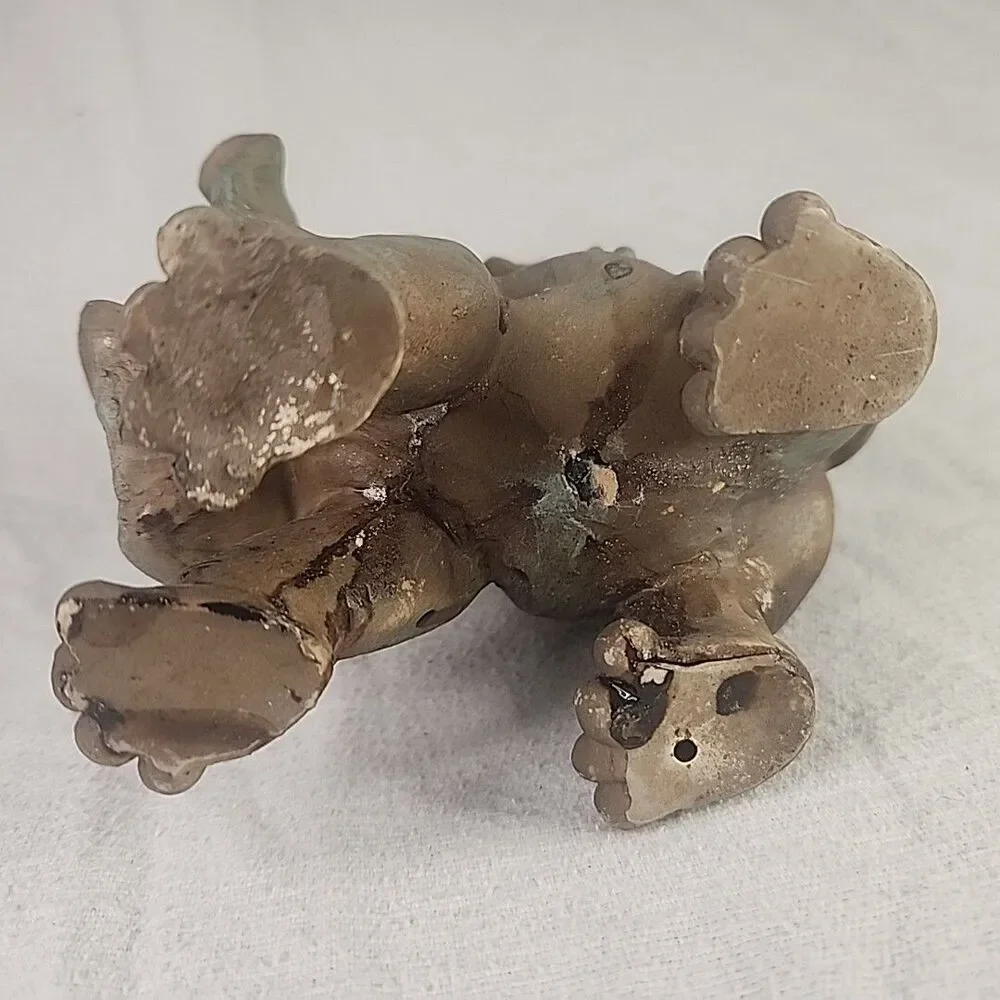 Elephant Safari Whimsical Father & Baby Piggyback Figurine Trunck Up 6 1/5